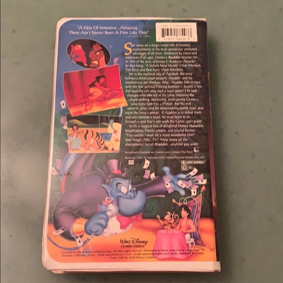 WDW VHS 1993 Aladdin BlackDiamond Classics Disney - Picture 5 of 10